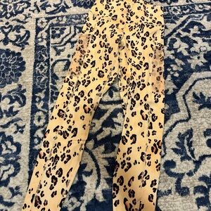Fabletics Leopard Print Leggings - Tan and Black